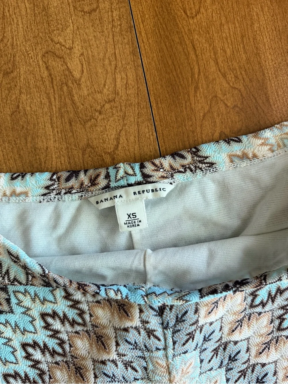 Y2K Banana Republic Blue Brown Knit Mermaid Midi Skirt